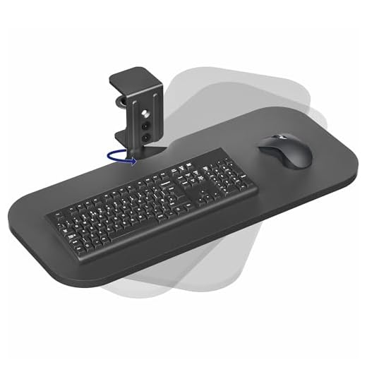 VIVO Clamp-on 23 x 10 inch Rotating Computer Keyboard and Mouse Tray, Extra Sturdy Desk Swivel Clamp, Ergonomic Typing, Black, MOUNT-KB04CB
