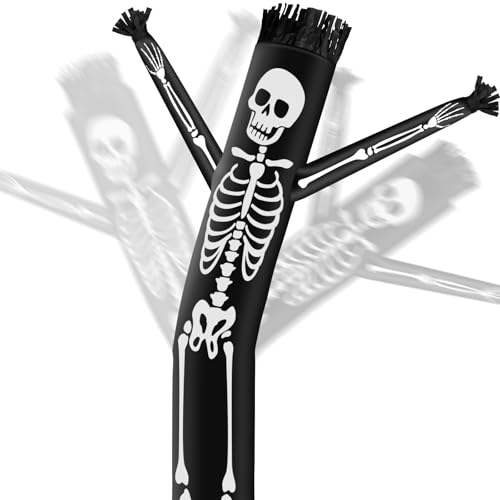 Foilswirl Halloween Skeleton Inflatable Tube Man, 20 ft Tall Wacky Waving Inflatable Skeleton Dancing Tube Guy for Outdoor Halloween Party Decoration (Blower Not Included)