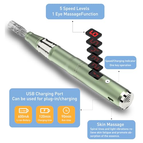 Puicmlna LC-30PCS-G Electric Beauty Pen Kit 5 Speeds,With 30Pcs Replacement Cartridges Professional Skincare Pen thumb #1
