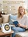 CD Player with Bluetooth, Desktop CD Player for Home,HiFi Speakers,Remote Control,USB,LED Display,Timer,Repeat,EQ Sound,AUX/3.5mm Earphone Jack,Kids,Gift-White