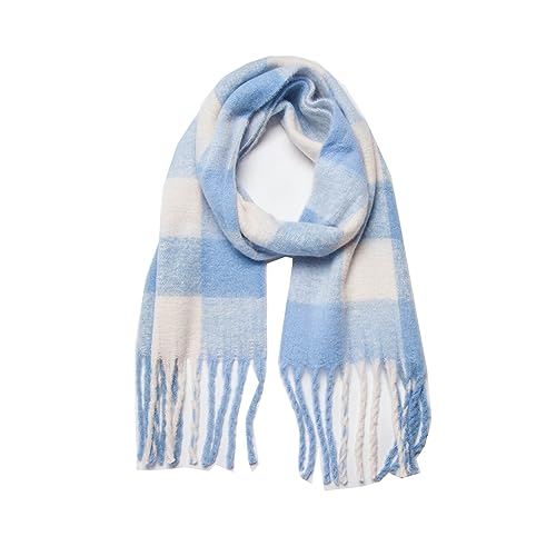 Yatemiole Women's Cashmere Big Coloured Checked Scarf Winter Warm Wrap Scarf