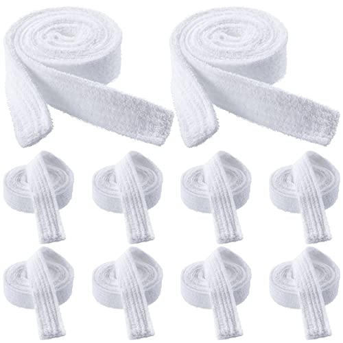 Janmercy 10 Pcs Bathrobe Belt Replacement Bulk White Hotel Robe Belt Cotton Robe Belt for Adult Bathrobe, 71 x 2 Inches