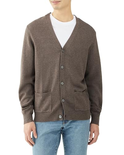 [Amazon Essentials] カーディガン ニット コットン メンズ ヘザーブラウン M（Amazon）