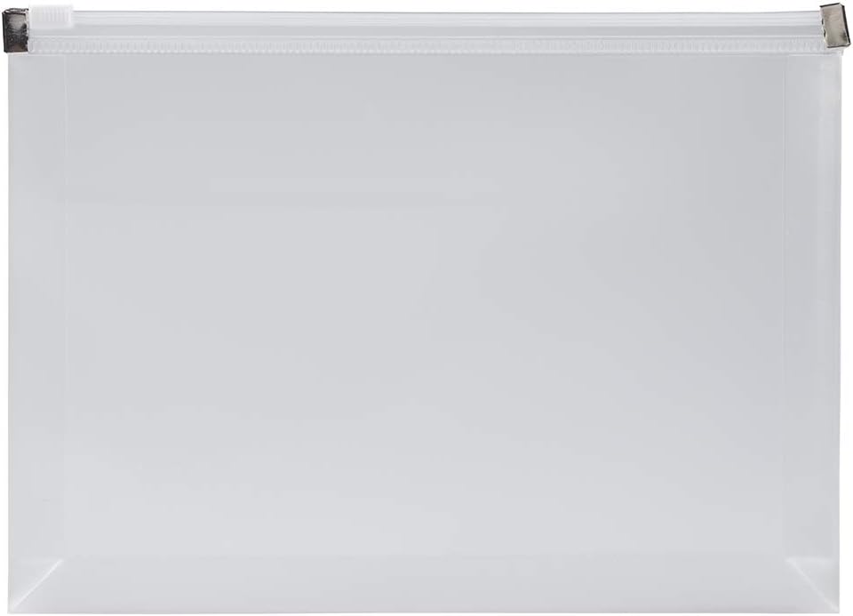 JAM PAPER Plastic Envelopes with Zip Closure - Legal Booklet - 9 1/2 x 15 1/2 - Clear - 12/Pack