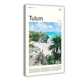 OAHFDF Tulum Travel Mexico - Lienzo decorativo para pared, pinturas para sala de estar, dormitorio, 20 x 30 cm