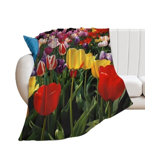 Couverture tulipe flanelle douce couverture chaude hiver lit canapé