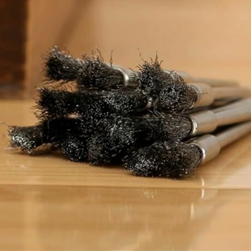 Image of 20PCS Stainless Steel Cleaning End Brushes Pen,1 /8″(3mm) x 1 /5″(5mm) Metal Rust Removal, Cleaning, and Polishing Rotary Tools