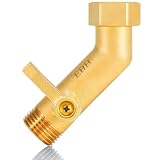 EBH 135 Degree Garden Hose Shut Off Valve, Heavy Duty Brass Garden Hose Elbow Adapter, 3/4 Inch Inlet and Outlet Angle Connector for Outdoor...