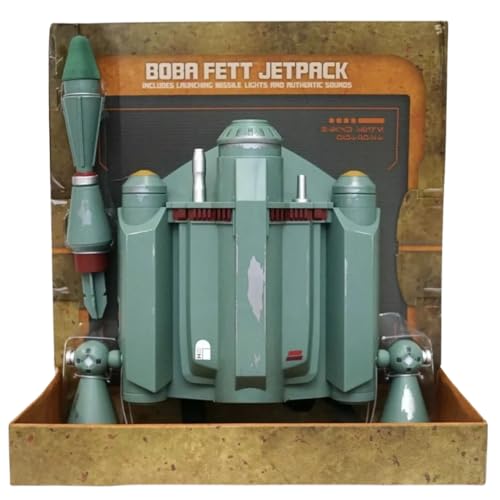 WDW Orlando Galaxys Collection Boba Fett Jetpack Toy with Launching Missile Lights Authentic Sounds Interactive Features Rotating Boosters