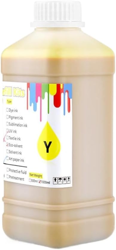 1000ml Eco Solvent Ink Oil Based Compatible with Roland XF 640 RE 640 RA 640 RS 640 RS 540 XJ 740 XJ 640 VS 640 Printer(Yellow)