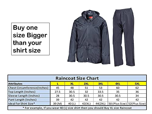 Image of Romano nx Raincoat 100% Waterproof 3 Years Warranty for Men Reversible Double Layer Hooded Bike Rain Jacket Suit Inner Mobile Pocket with Storage Bag