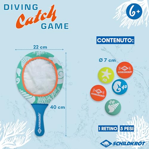 SchildkröT Scuba Diving Catch Set In Neoprene, Rete E 5 Pesi Subacquei Con Diversi Colori E Pesi, Favorisce La Velocità Di Reazione Subacquea, Divertimento Per Bambini, 970298 - 2