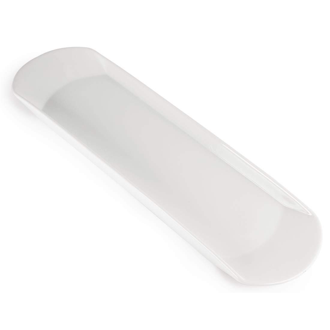 Olympia Gondola talerz 650 x 190 mm porcelanowa biała taca do serwowania bezpieczna w zamrażarce