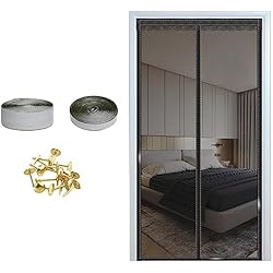 80 x 205 cm, sin necesidad de taladrar, protección contra moscas, puerta magnética con mosquiteras, cierre automático para balcones, puertas correderas, acristalamiento, garajes, salas de estar