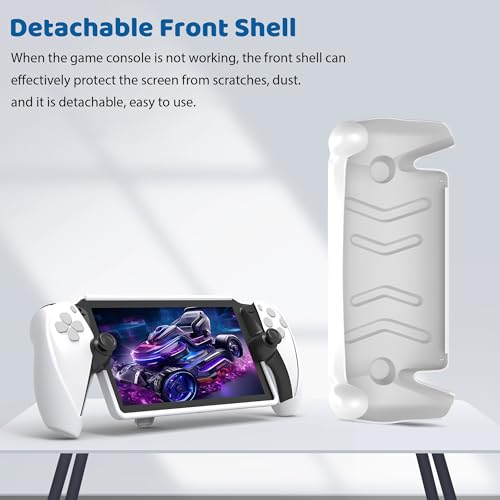 Image of Protective Cover Case for Playstation Portal with Front Cover and Kickstand DOBEWINGDELOU Accessories Protector Case with Stand Shock-Absorption Non-Slip Anti-Scratch