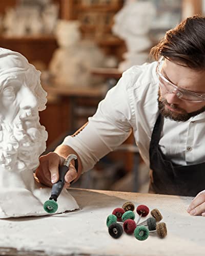 Rocaris 300 Pcs Abrasive Buffing Wheels, 1 Inch Abrasive Buffing Polishing Wheels Burr For Rotary Tools-1/8"(3Mm) Shank, 120Grit, 180Grit, 320Grit, 400Grit, 600Grit #TOP3