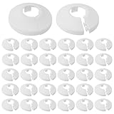 TNSLAND 30 Pcs Tapa de Tubo de Radiador Blanco Anillo de Plástico Cubierta Tapón Fundas Decorativas de Tubería para de Calefacción Tapones para Tubos de Embellecedor 16mm Blanco