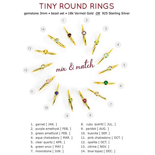 Danique Jewelry Tiny Gemstone Stacking Ring, Minimalist Dainty Thin Ring Band, Simple Stackable Birthstone Ring, July Birthstone Ring, Dainty July Birthstone Jewelry thumb #7