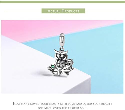 Bijoux Blu Owls Genuine 100% 925 Sterling Silver Cute Owl Love Story Pendant Charms fit Bracelets Necklace Jewellery Accessories - Image 5