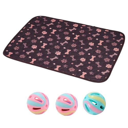 Puppy of Pads with Pheromones, Washable Pet Training Pads with 3 Bell Balls, Reusable Puppy of Pads with Pheromones, Dog Pad Washable for Home and Travel Use, 50 x 30 cm