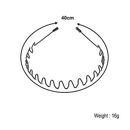 Mens Slicked Back Hair Band, Outdoor Sports Fashion Pigtail Headband/Never Paint-Shedding Metal Head Buckle Clip For Mens Long Hair, Braid And Other Hair Styles - Big Wave #TOP1