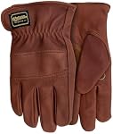 Watson Gloves Travail de ranch en cuir Gloves - Crazy Horse Grain Driver Style, imperméable Chèvre, Palm Patch
