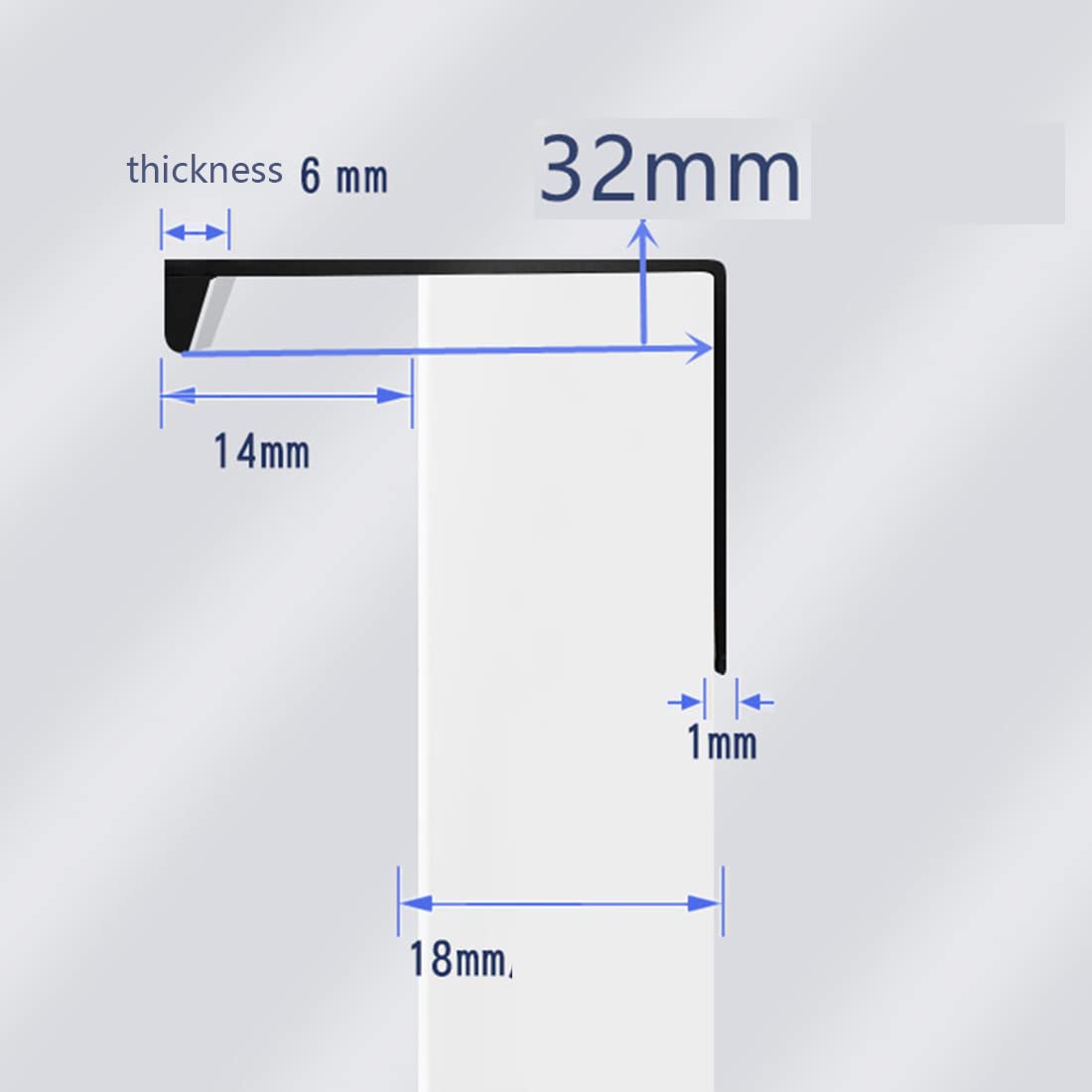 Meubelgreep, verborgen kastgrepen, zwart, ladeknoppen, onzichtbare deurgreep, achterschroefgreep voor slaapkamer, keuken, kledingkast, profielgreep, met schroeven, 2 stuks (gatafstand 96 mm