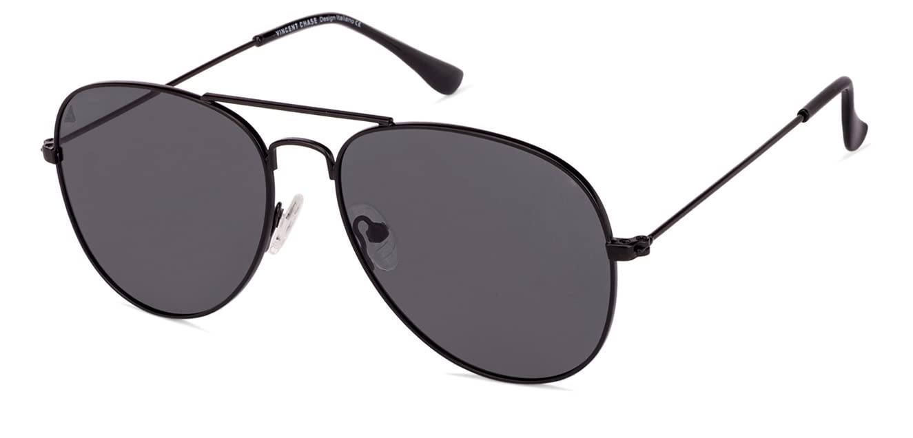 Vincent Chase By Lenskart | Full Rim Rectangular | Polarized and 100% UV Protected | Men & Women | Large | VC S10802