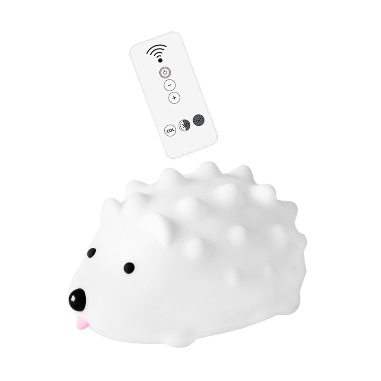 Lámpara de Noche Diseño Ajustable Rebabas Color Claro Forma de Erizo de Silicona Luz LED Recargable por USB para Decorar Dormitorios