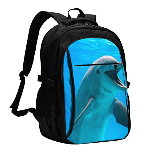 Sac à dos imprimé vache laitière Dauphin heureux avec port USB