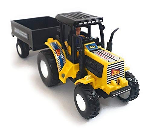 Shivaaro Plastic Farmer Tractor Toy with Trolley for Kids Mini Die Cast Farm Trailer Children Park Set Mud Truck Tractors Pull Back 2