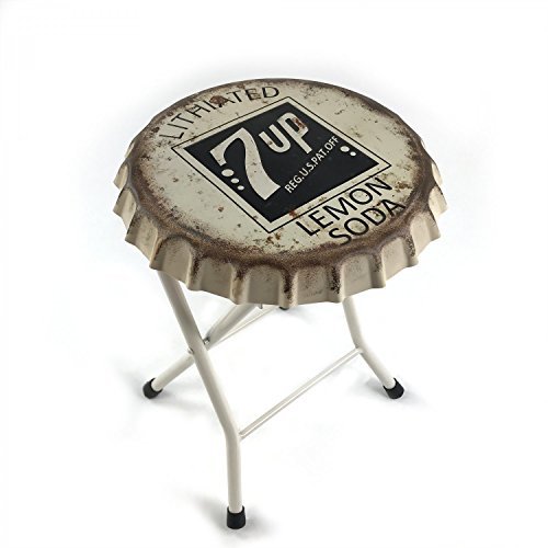 Vintage Parts 323928 Folding 7up Soda Bottle Cap Stool or Side Table