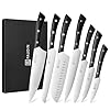 PAUDIN-Kitchen-Knife-Set-7-Piece-Chef-Knife-Set-High-Carbon-Stainless-Steel-Knife-Set-Razor-Sharp-Knives-Set-for-Kitchen-Precise-Cutting-Lightweight-Durable-Black PAUDIN Kitchen Knife Set, 7-Piece Chef Knife Set, High Carbon Stainless Steel Knife Set, Razor-Sharp Knives Set for Kitchen, Precise Cutting, Lightweight & Durable, Black