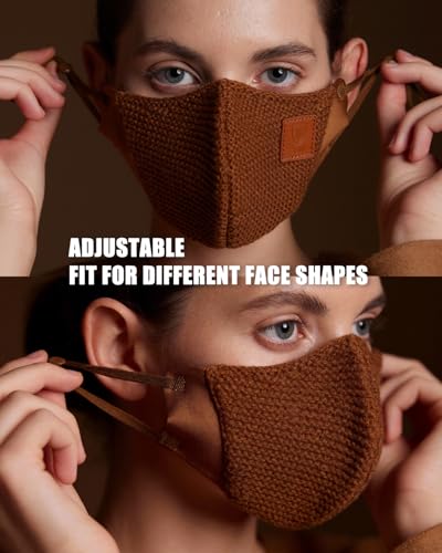 Image of BBN Warm Wool Face Mask: Adjustable Washable Cover - Reusable Windproof Protection for Winter Commuting Outdoors