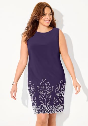 Catherines Women's Plus Size Beaded Trim Jacket Dress Set4