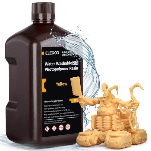 ELEGOO Résine Imprimante 3D Lavable à l'Eau 2.0, Jaune 2000g, Durcissement Rapide pour Imprimantes 3D LCD/DLP/MSLA, Resine Lavable à l'Eau 2.0 à Polymérisation UV 395-405 nm, Haute Durabilité 33 ELEGOO Résine Imprimante 3D Lavable à l'Eau 2.0, Jaune 2000g, Durcissement Rapide pour Imprimantes 3D LCD/DLP/MSLA, Resine Lavable à l'Eau 2.0 à Polymérisation UV 395-405 nm, Haute Durabilité