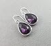 February Birthstone Earrings – Amethyst Crystal Teardrop Earrings, Sterling Silver Ear Wires, Handmade Gift