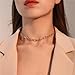 Spiritrain Gold Plated Chain Choker Necklace for Women Dainty Simple Paperclip Link Hollow Oval Geometric Lightweight Necklace for Minimalist Birthday Party Holiday Fashion Jewelry Gifts (Gold)