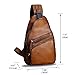 Genuine Leather Sling Bag Crossbody Purse Handmade Hiking Daypack Motorcycle Bag Retro Shoulder Backpack Vintage Chest Bag (Brown)