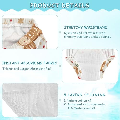 Image of Toddler Potty Training Underwear Cotton Absorbent Soft Baby Girl Boy Potty Training Pant 2t-5t