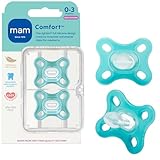 MAM Comfort Baby Pacifiers 0-3 Months Newborns, Lightweight One-Piece Full Silicone Binky, BPA-Free Nipple, Easy to Clean Pacifier, Best for Breastfed Babies, 2 Count, Sterilizer Case, Made in Europe