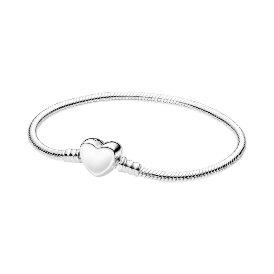 PANDORA Brazalete Snake Chain Sterling Silver Bracelet with engravable Heart Clasp 599206C00-23 Marca