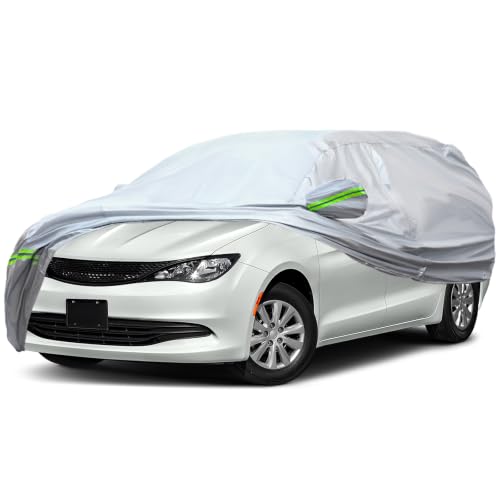 Image of AUQDD 6-Layers Premium SUV Car Cover Waterproof All Weather Weatherproof UV Sun Protection Snow Dust Storm Resistant Outdoor Exterior Custom Form-Fit Full Padded Car Cover with Straps 205 inch-216 inch K10