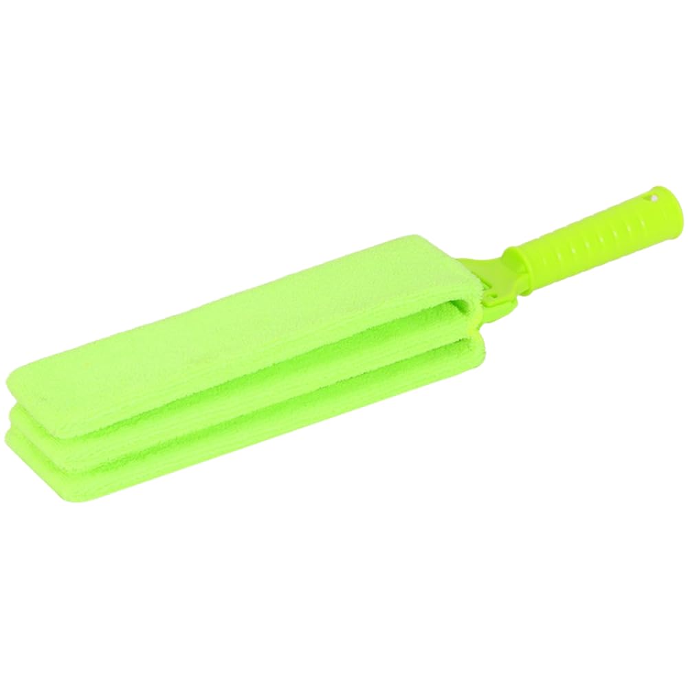 Spazzola per la pulizia delle feritoie in microfibra, prese d'aria e persiane, flessibile per spolverare spazi stretti, manico ergonomico, per casa e ufficio, verde