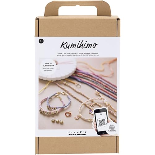 Creativ Starter Bastelset Kumihimo, Freundschaftsarmband, 1 Packung, Black