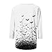 2025 Halloween Shirts for Women 3/4 Sleeve Bat Graphic Tees Vintage Festival Outfits Loose Fit Dressy Tops Casual Crew Neck Sweatshirts Tunic Cotton Blouse Fall Pullover Sweater Funny Gifts