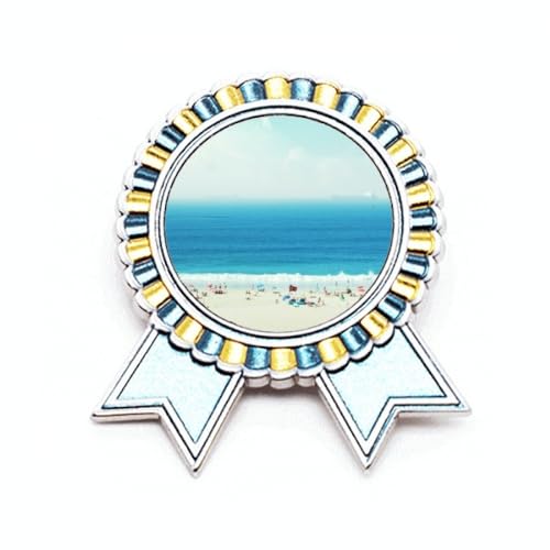 Broche avec image de la nature océan sable accessoire métal taille M