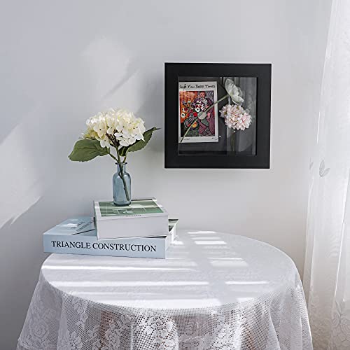 Golden State Art, 8X8 Shadow Box Frame Display Case, 2-Inch Depth, Great For Collages, Collections, Mementos, 6 Pins Included (Black, 1 Pack) #TOP6