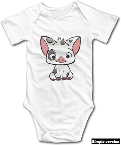Baby Bodysuit Cute Puaa Pig Jumpsuit Outfits for Boys and Girls, White, 12-18 Months2