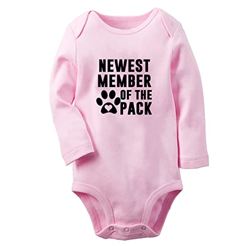 iDzn Newest Member Of The Pack Funny Rompers Newborn Baby Bodysuits Infant Jumpsuits Outfits Long Sleeves Clothes